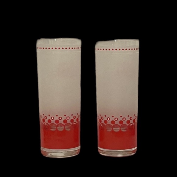 Tequila Rose Shot Glasses Lot Of 2 Frosted White & Red Glass 4” EUC - Picture 2 of 3
